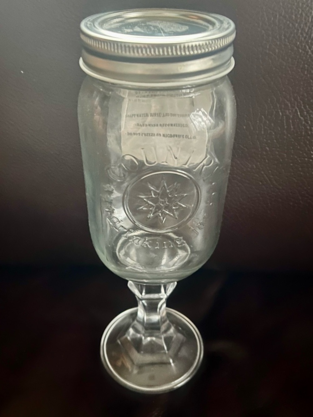 Clear Mason Drinking Jar with Lid & Pedestal